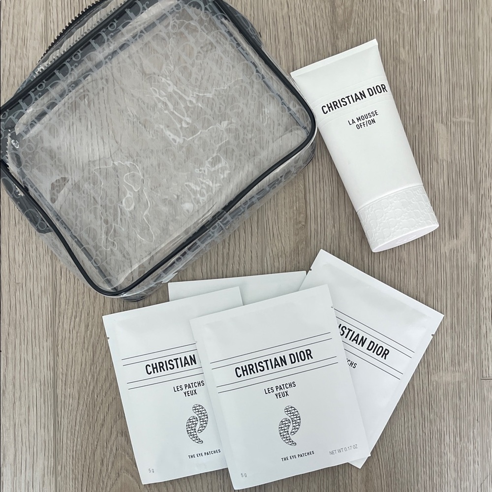 Dior White Skincare Collection with Transparent Bag